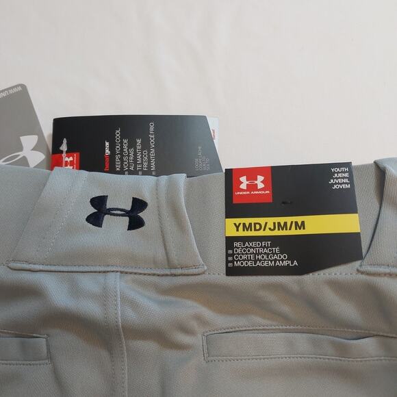 Under Armour Softball Baseball Pants Youth Size Medium YMD HeatGear Grey NWT - Picture 3 of 4